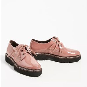 Anthropologie-Pink patent leather Oxford